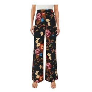 Tuckernuck Black Floral Wide Leg Pants XS